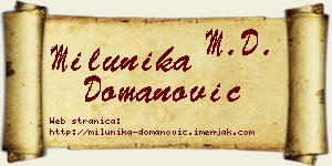 Milunika Domanović vizit kartica
